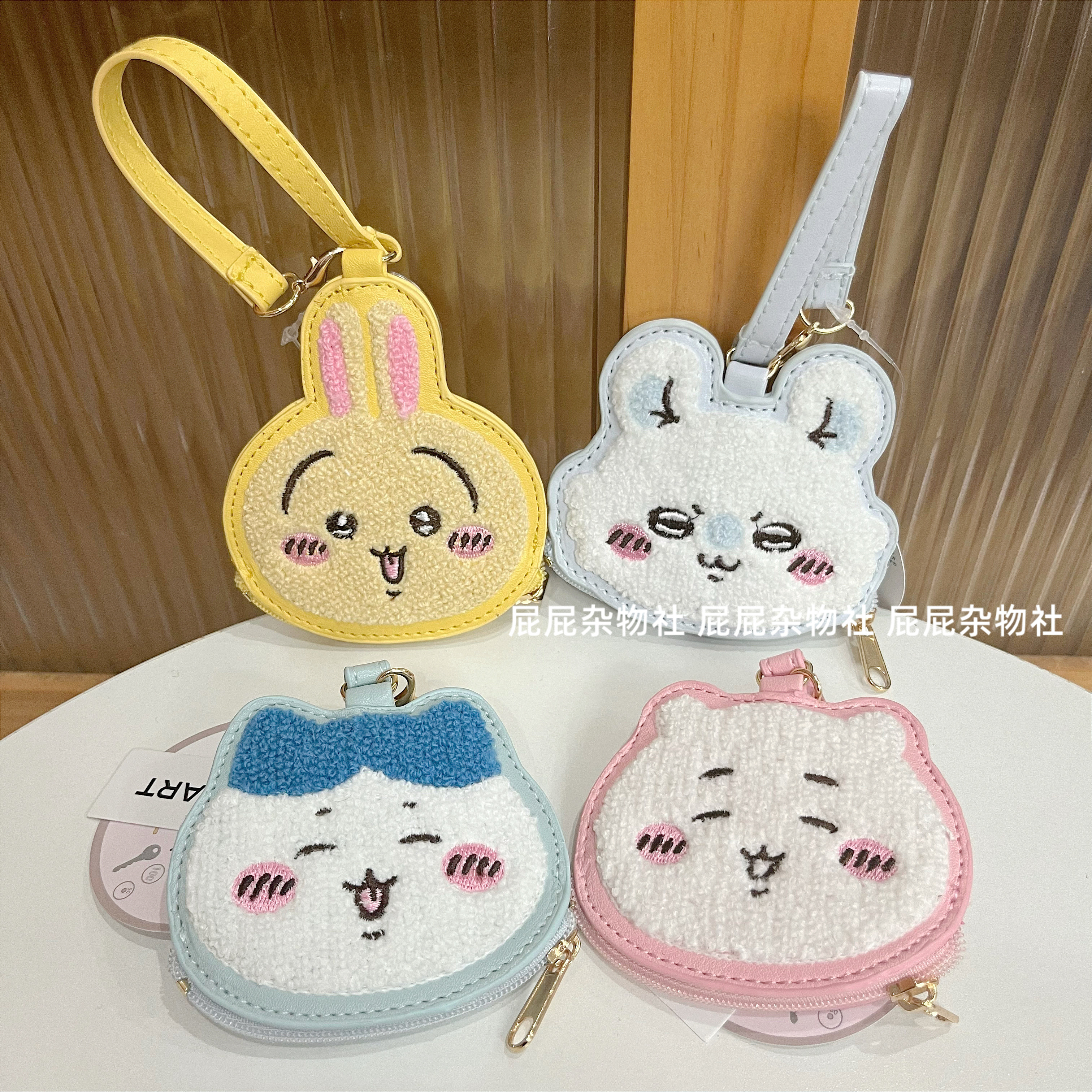 日系卡通吉伊卡哇毛绒刺绣硬币零钱门禁IC磁卡包乌萨奇钥匙扣挂件评价- 淘宝网