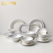 Italian ZPPSN plate ins wind photo breakfast plate Creative Nordic dessert plate Floral style flat plate