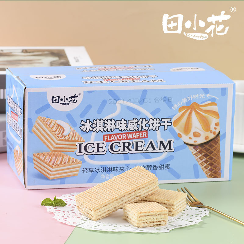 Tian Xiaohua ice cream flavor wafer biscuits 258g * 3 boxes of flagship store Douyin same recommended instant snacks