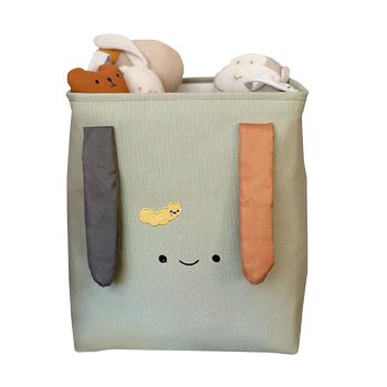 Thickened fabric embroidery cartoon cute storage basket clothes children's toy storage bucket creative dormitory dirty clothes basket