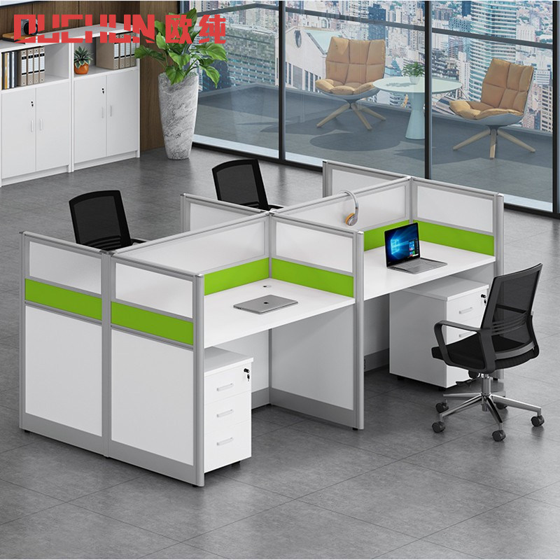 Shanghai office furniture staff office desk and chair combination 4 people simple modern partition office screen staff seat