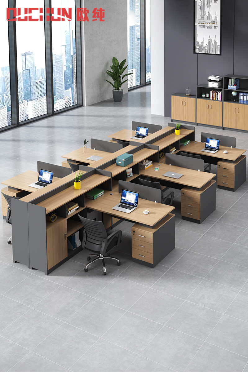 Office desk Simple modern 4-person deck Staff table and chair combination Staff finance 6-person office desk Office