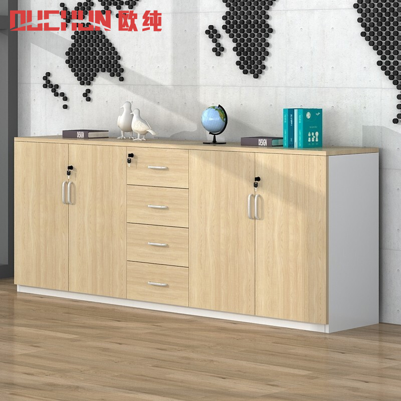 Office low cabinet Side cabinet Wooden file cabinet Tea cabinet Panel lockable data cabinet Long cabinet