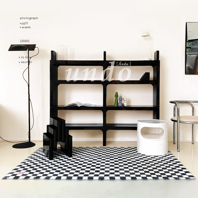 Chess board black and white plate carpet bedroom Northern European Geometry Light Luxury Sofa Mat Thousands of Bird Living Room Tea Carpet