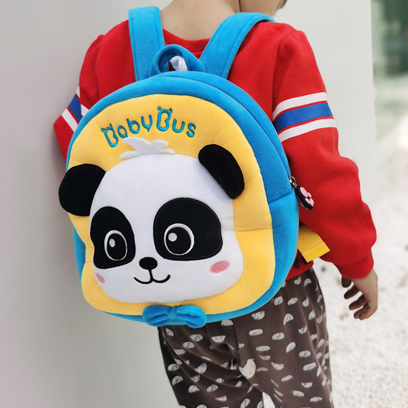 Baby Bus Kindergarten School Bag Chic Inexplicable Cartoon Child Anti-Loss Double Shoulder Bag
