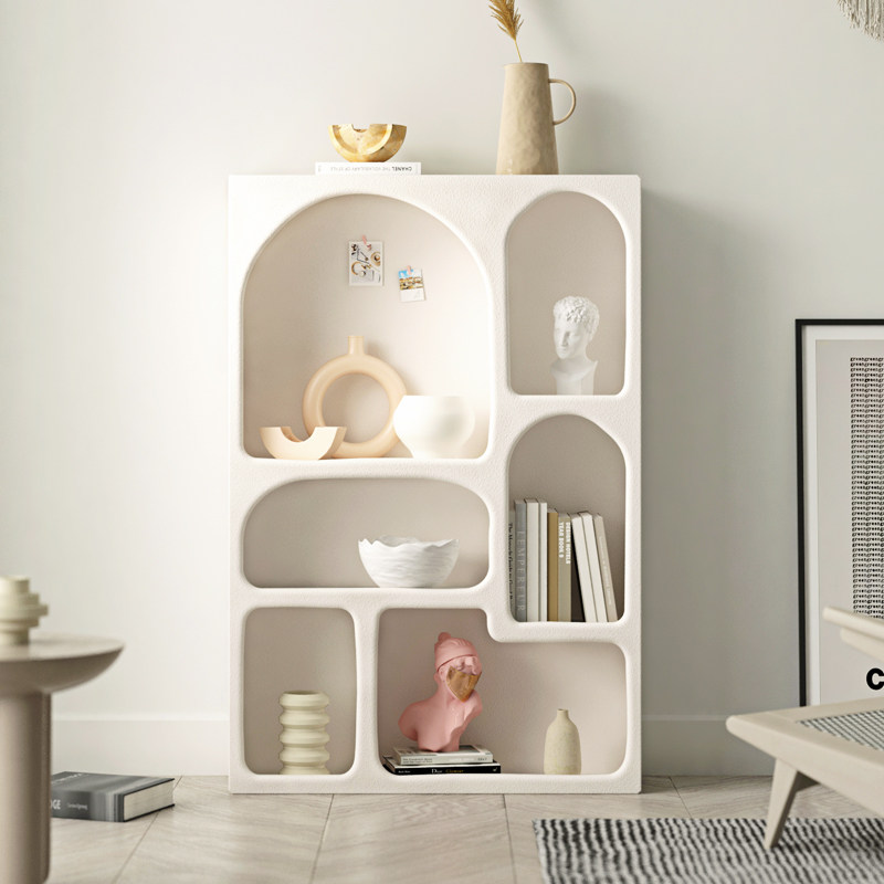 Living room shelf floor-to-ceiling display cabinet white product display cabinet French bookcase small arched cabinet cave cabinet