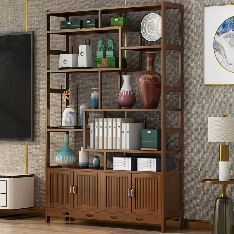 Bogu rack partition solid wood simple modern living room new Chinese style Zen Duobaoge small ornaments tea set rack display cabinet