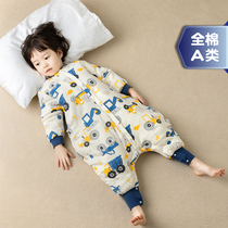 Sleeping baby baby autumn and winter thickening pure cotton baby leg child anti-kick by middle large boy spring and autumn temperature