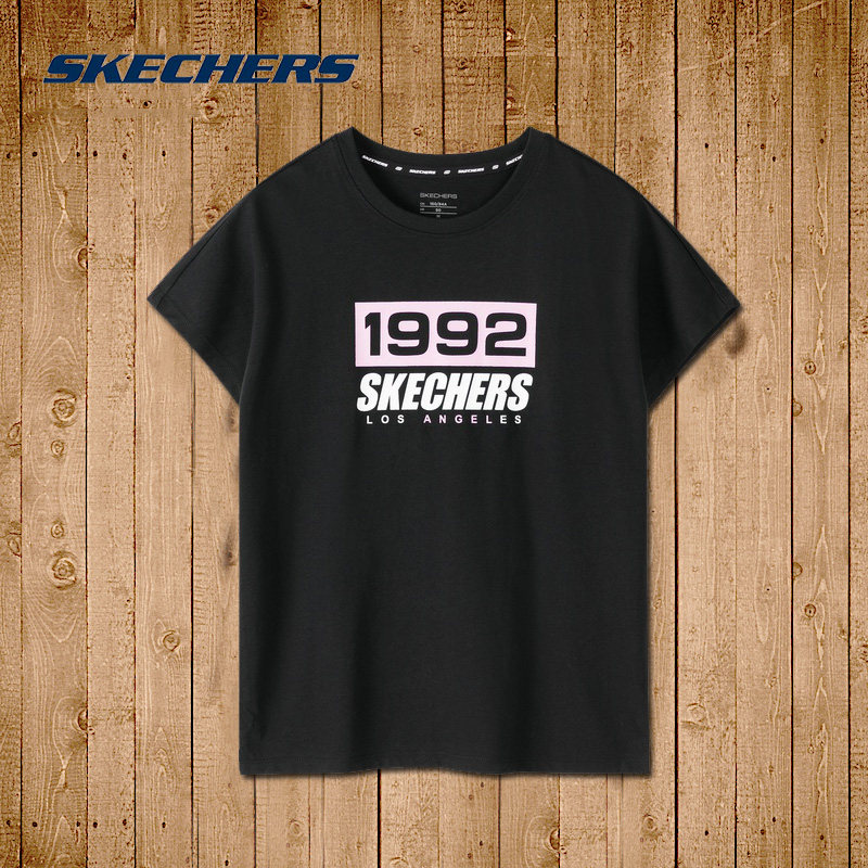 Skechers Skechers women's short-sleeved t-shirt summer new breathable women's half-sleeved casual sports top women