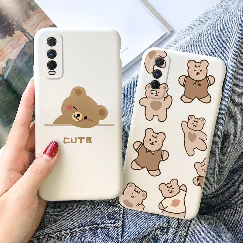 vivo IQOOU1 mobile phone protection shell cute little bear Y70S anti-fall Z1X protection IQOO soft cover Neo liquid silicone Y51S all-bag camera 855 version of the race speed Z
