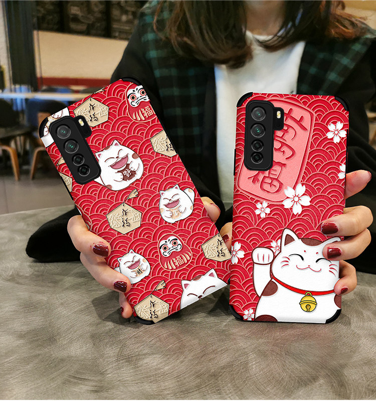 Suitable for Huawei Nova6 mobile phone protection shell New Year 5G version 4G full package lens Nova7 silk thread Nova6se anti-fall housing nove7se silicone cover female nov