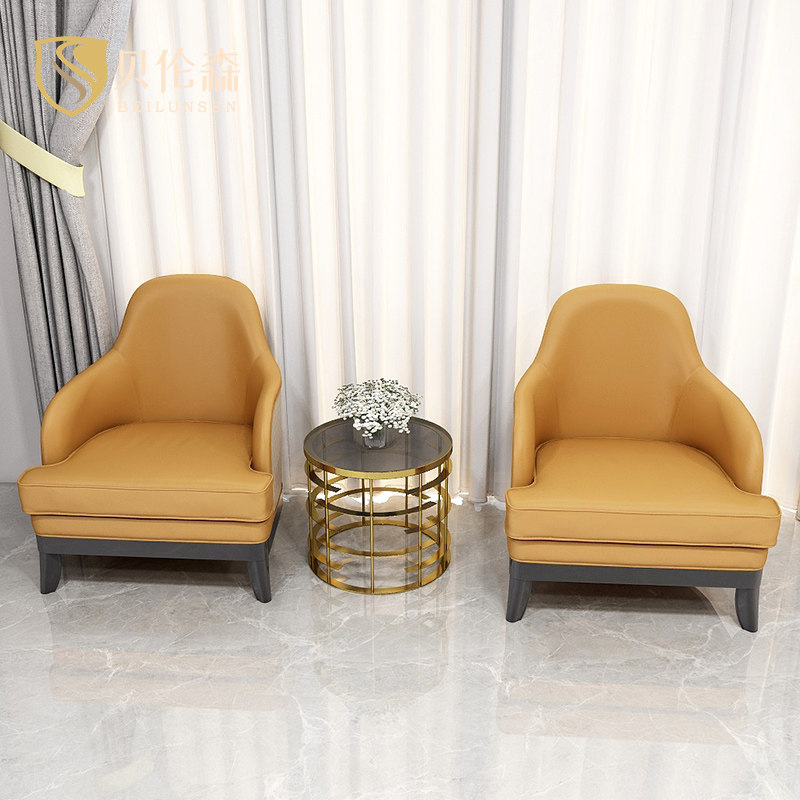 Postmodern Light Luxury Leather Leisure Chair Italian Single Chair Business Creative Chair Villa Simple Custom High-end Furniture