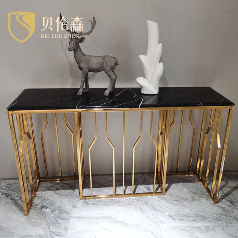 Italian stainless steel hardware porch table postmodern light luxury living room simple porch cabinet partition cabinet furniture customization