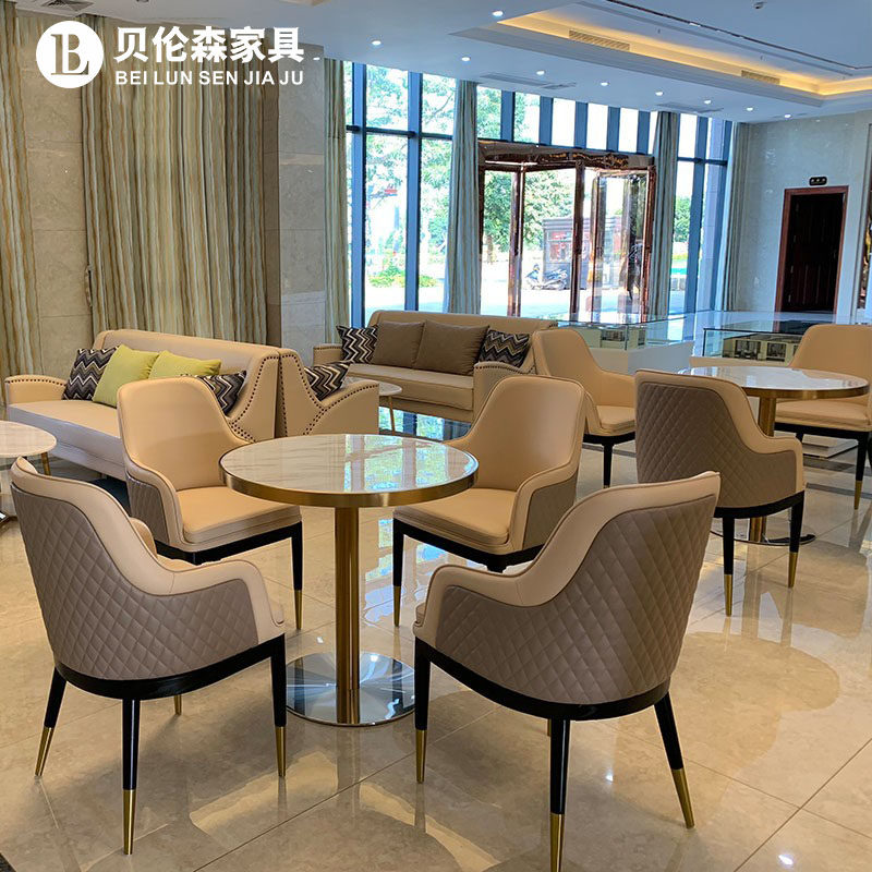 Sample house exhibition center negotiation table and chair combination hotel lobby reception sofa chair club negotiation area meeting chairs in stock