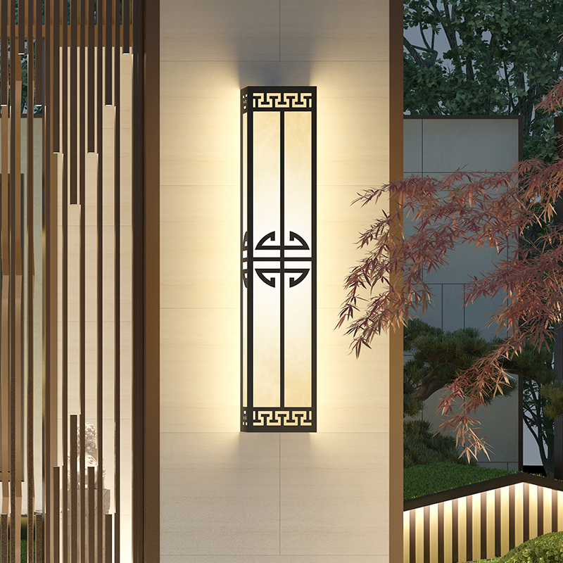 New Chinese Imitation Cloud Stone Outdoor Wall Lamp Villa Hotel Courtyard Gate External Wall Wall Lamp Living-room Bedroom Background Wall