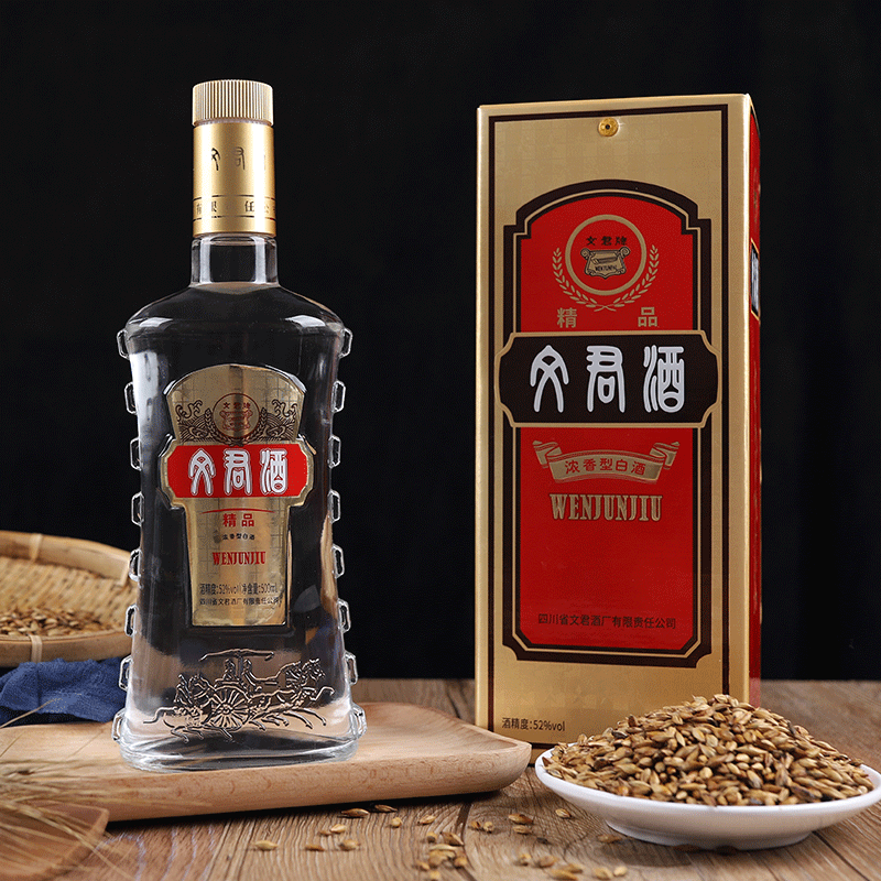 文君酒 精品文君 52度浓香型白酒 500mL 双重优惠折后￥136包邮 赠45度四川文君125mL