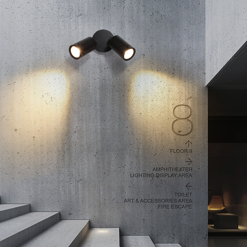 Double head Ming Clothing Spotlight Outdoor Waterproof Garden Villa Courtyard lamp door Card Wall Lamp Outdoor Balcony Wash Wall Lamp