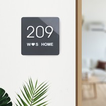 House number plate Household hotel Apartment dormitory bed and breakfast room number plate Acrylic three-dimensional digital house number customization creative personality Nordic wall sticker logo card prompt card customization
