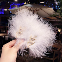 Super fairy white feather hairclip hair card headwear temperament fairy side clip girl cute ancient style Hanfu jewelry wholesale