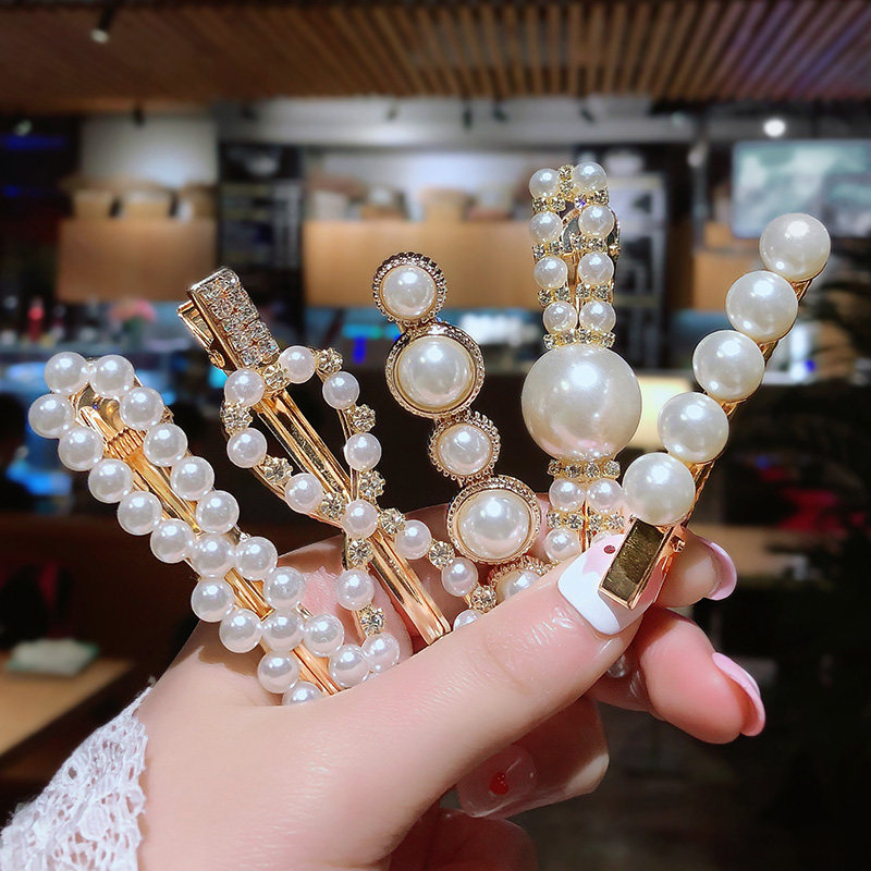 Korea ins Pearl Clip Headdress Hairpin Side Clip Hairpin Girl Net Red Side Hairpin Word Clip Wholesale