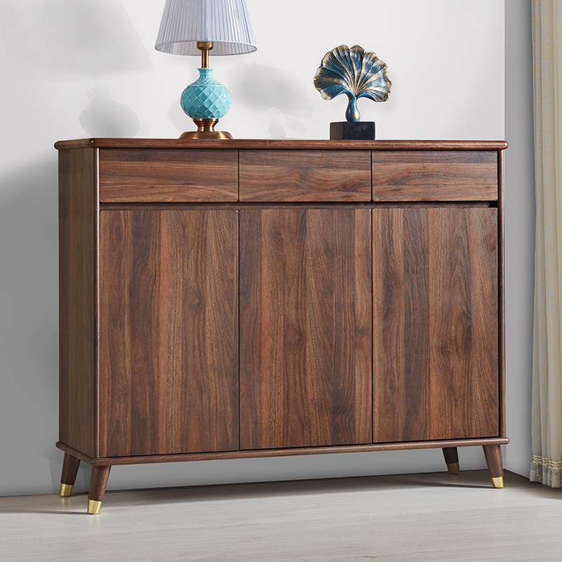 New Chinese Shoe Cabinet Chinese Entrance Cabinet Home Door Solid Wood Color Storage Entry Door Hall Cabinet Living Room Entry Door Shoe Cabinet