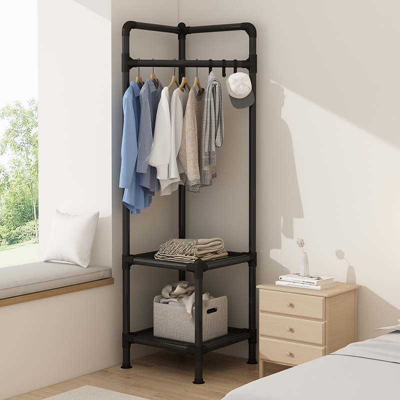 Clothes Hanger Ground Simple Home Room Bedrooms Bedrooms Overnight hanging clothes rack bar Containing Clothing Cap Rack-Taobao