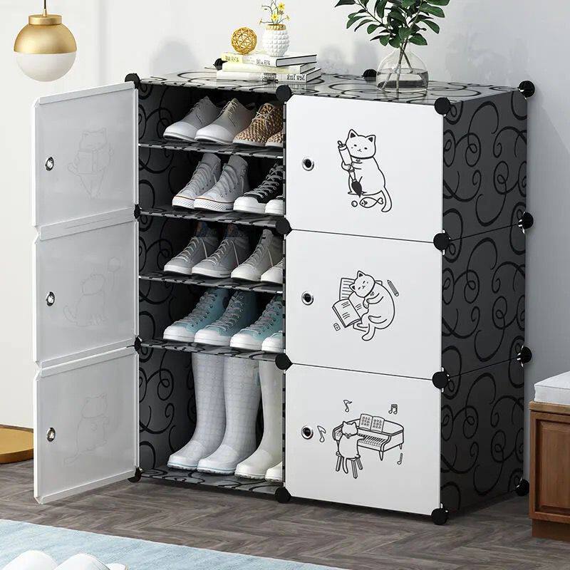 Dorm Shoe Rack Simple Multilayer Doorway Shoe Cabinet Home Multifunction storage Diviner special price small number of shoe holder dust-proof