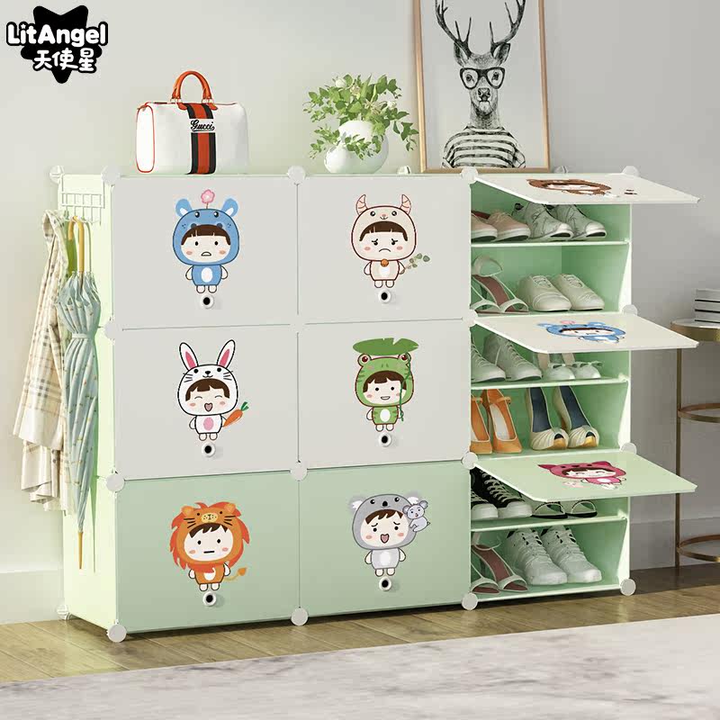 Simple shoe cabinet home dust-proof containing shoe rack multilayer assembly of oversized economic type doorway shelf plastic large capacity