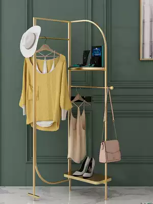 Nordic light luxury coat rack floor simple modern bedroom Net red home hanging clothes bag storage layer shelf