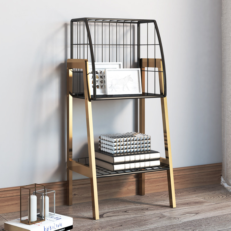 Nordic minimalist bookshelves Home Living room Grids Shelf Bedroom Iron Art Set shelves Multi-level Easy Show shelves