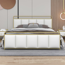 Nordic style light luxury iron bed modern simple double master bedroom soft bag bedside Net red ins iron frame bed