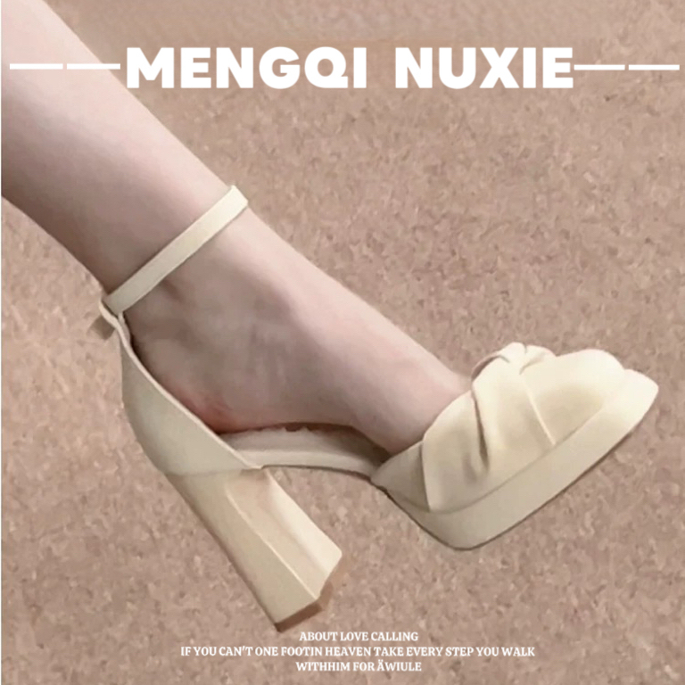 French-Style Mary Jane Shoes with Chunky Heels and Waterproof Platform, 2026 New Model, Suitable for Pairing with Skirts, Comfortable, Shallow Mouth, Elegant Single Shoes