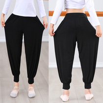 Childrens dance pants spring and autumn practice harem pants girls dance clothes modal lanterns boys black trousers loose