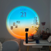 Sunset lamp charging desk lamp sunset lamp sunset lamp projection atmosphere lamp bedroom bedside lamp decoration Net red photo