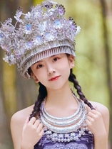 Miao headwear Miao hat new style Miao headwear Guizhou Miao silver jewelry famous ethnic style headwear accessories