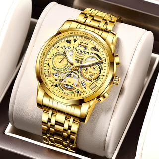 Skeleton fully automatic mechanical watch for men waterproof business