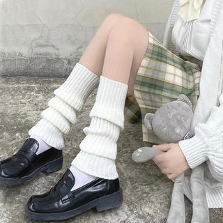 Knitted jk socks socks women's white long calf socks leg sets autumn and winter warm Lolita pile socks Lolita