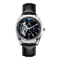 Hot selling simple and fashionable fully automatic multi-functional hollow large flywheel waterproof luminous moon phase mechanical mens watch