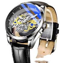 Double-sided hollow fully automatic non-mechanical mens watch mens business waterproof fashion trendy luminous 2023 new style