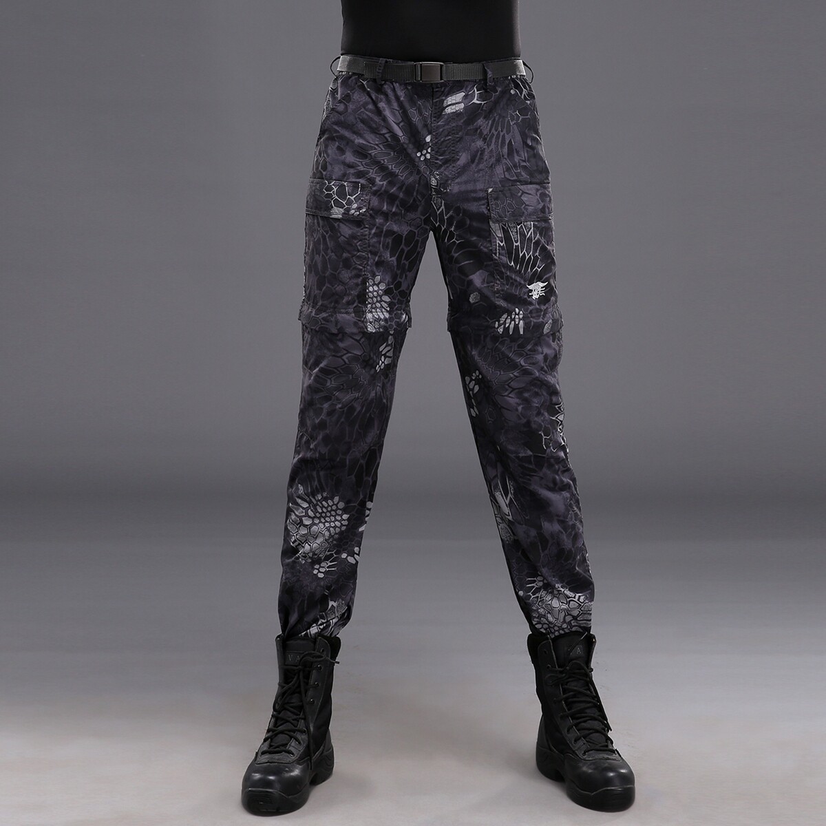 Military Fan Pants Summer Thin style Breathable Camouflares Pants Men's Outdoor Seal Tactical Speed Dry Pants Long Pants Demolition Two Trunks
