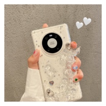Applicable Huawei mate40 30 20pro mobile phone shell flash powder stereo small bear glory 8x 9x 10 drop glue 20 30s 30pro youthful version v30 brisk