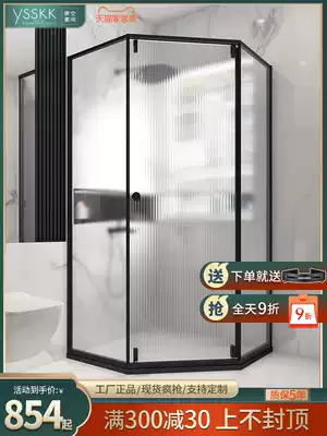 Original narrow edge minimalist style full push type Changhong diamond type single sliding door shower room dry and wet separation partition powder room