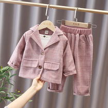 Childrens suit suit 2021 Spring autumn new baby Yangqi Fashionable Autumn girl Western clothes Childrens autumn clothes women