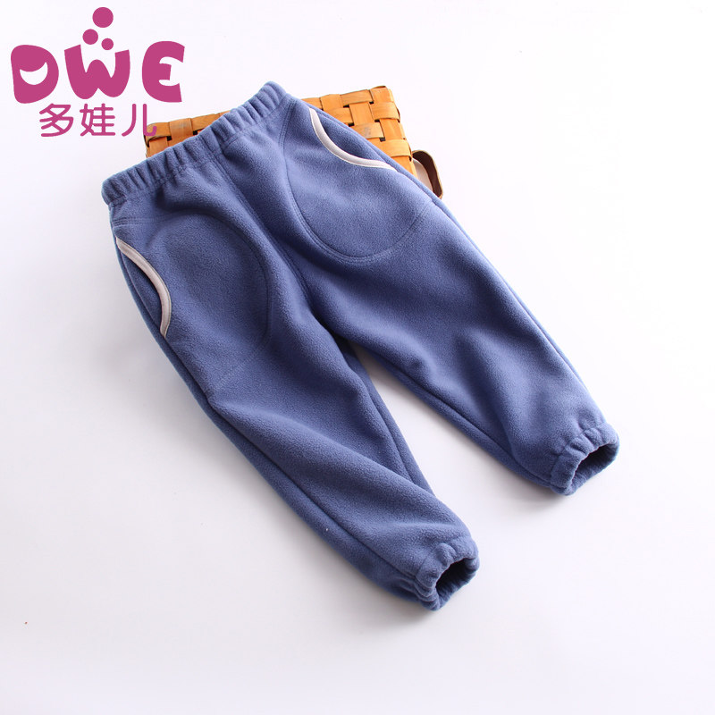Children's clothing boys pants spring clothes 2023 new boys fleece sweatpants baby Korean style western style knitted trousers tide