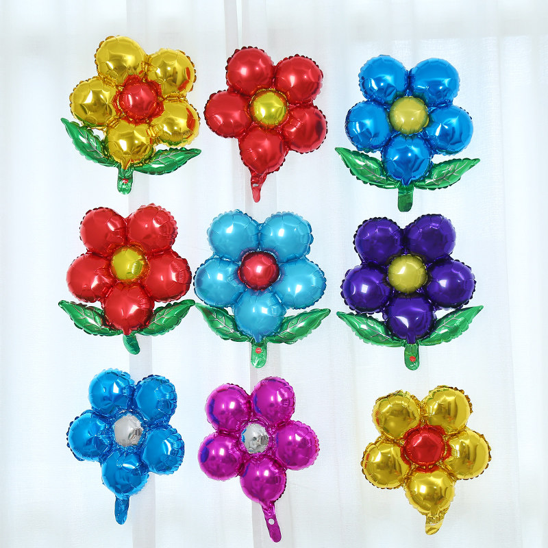 Five-petal flower aluminum film balloon graduation ceremony party birthday arrangement event background wall wedding room decoration supplies