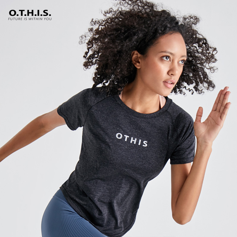 OTHIS Speed Dry Sports T-shirt Summer Running Yoga a breathable cool and cool outdoor casual fitness short sleeve woman