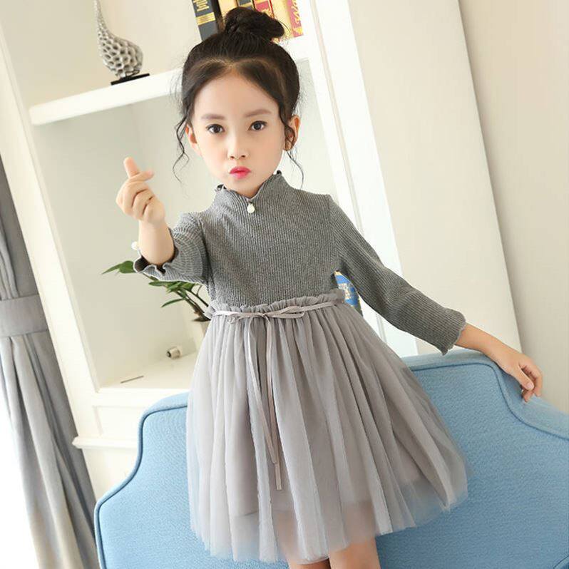 Girls' clothing 2020 spring and autumn new Korean version of the net red dress thickened children's skirt net yarn Yang style princess skirt