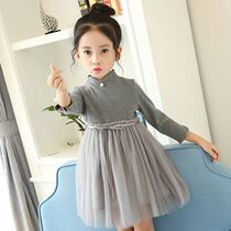 Girls dress 2020 Spring and Autumn dress to thick childrens dress and yarn gas princess