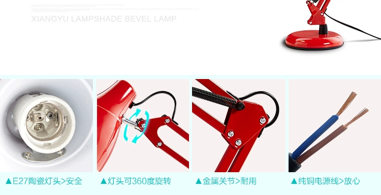 Xiangyu đèn bàn dài tay ký túc xá đại học cắm đèn học bảo vệ mắt bóng đèn LED tiết kiệm điện có thể thay thế kẹp đọc sách đèn hào quang bàn thờ đèn ban thờ
