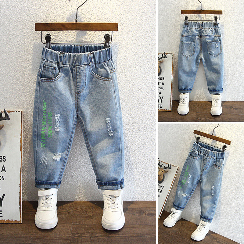 2022 autumn new boys' trousers jeans spring and autumn baby children's clothing children's handsome three-year-old children's autumn clothing